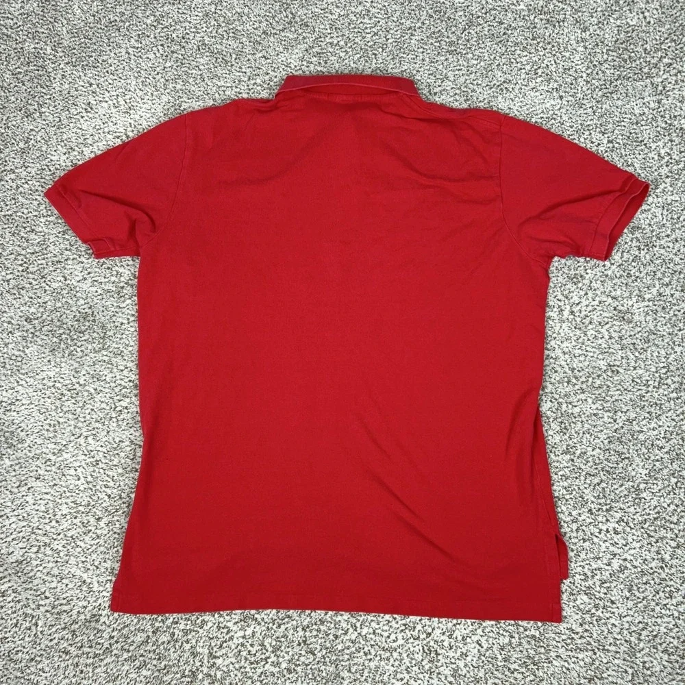 Polo Ralph Lauren Polo Shirt‎ Mens 2XL Red Cotton Blue Pony Preppy Logo Casual